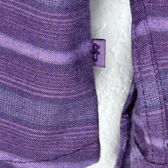 Outdoor Research Women's Pilchuck L/S Flannel Striped Western Shirt Purple Small - Picture 5 of 13